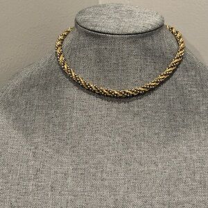 Elegant Gold and Silver Twisted Rope Necklace